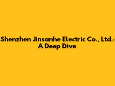 Shenzhen Jinsanhe Electric Co., Ltd.: A Deep Dive