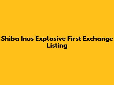 Shiba Inu's Explosive First Exchange Listing