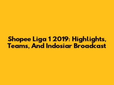 Shopee Liga 1 2019: Highlights, Teams, And Indosiar Broadcast