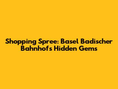 Shopping Spree: Basel Badischer Bahnhof's Hidden Gems