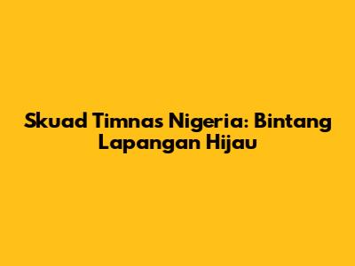 Skuad Timnas Nigeria: Bintang Lapangan Hijau