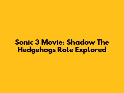 Sonic 3 Movie: Shadow The Hedgehog's Role Explored