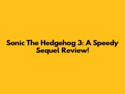 Sonic The Hedgehog 3: A Speedy Sequel Review!