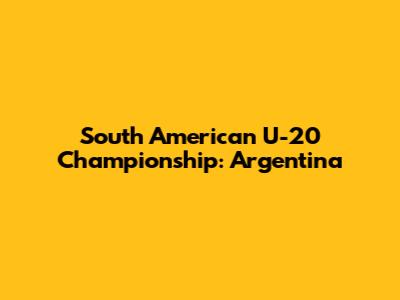 South American U-20 Championship: Argentina
