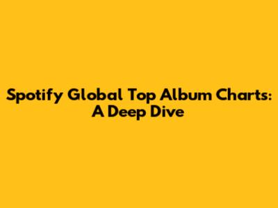 Spotify Global Top Album Charts: A Deep Dive