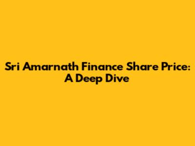 Sri Amarnath Finance Share Price: A Deep Dive