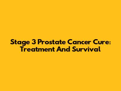 Stage 3 Prostate Cancer Cure: Treatment And Survival