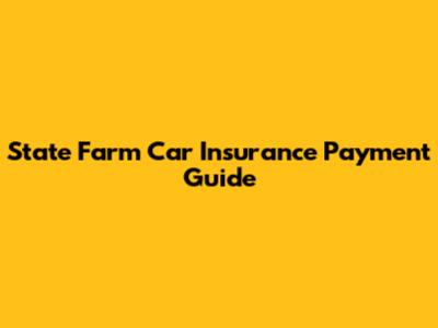 State Farm Car Insurance Payment Guide