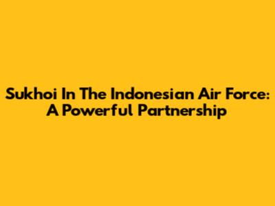 Sukhoi In The Indonesian Air Force: A Powerful Partnership