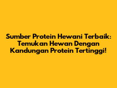 Sumber Protein Hewani Terbaik: Temukan Hewan Dengan Kandungan Protein Tertinggi!