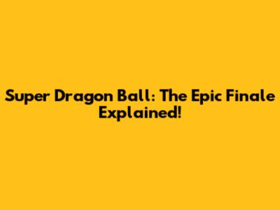 Super Dragon Ball: The Epic Finale Explained!