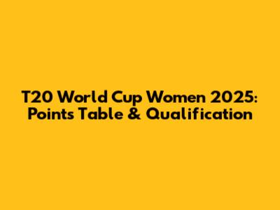 T20 World Cup Women 2025: Points Table & Qualification