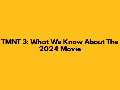 TMNT 3: What We Know About The 2024 Movie