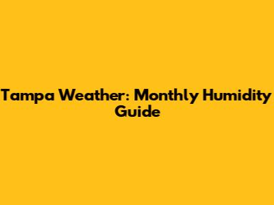 Tampa Weather: Monthly Humidity Guide