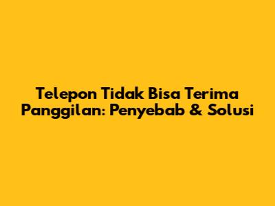 Telepon Tidak Bisa Terima Panggilan: Penyebab & Solusi