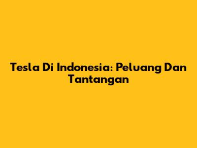 Tesla Di Indonesia: Peluang Dan Tantangan
