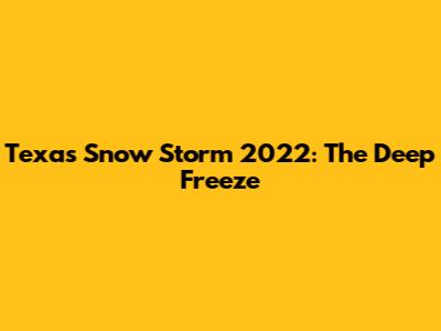 Texas Snow Storm 2022: The Deep Freeze