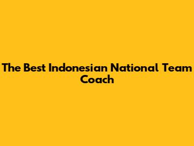 The Best Indonesian National Team Coach