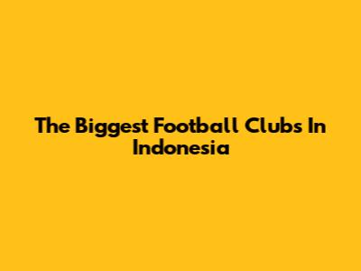 The Biggest Football Clubs In Indonesia