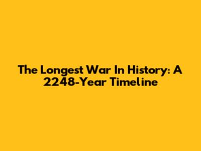 The Longest War In History: A 2248-Year Timeline