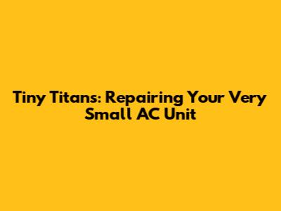 Tiny Titans: Repairing Your Very Small AC Unit