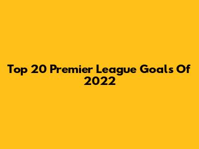 Top 20 Premier League Goals Of 2022