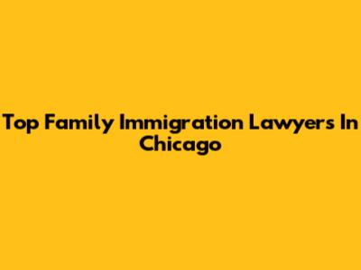 Top Family Immigration Lawyers In Chicago