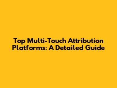 Top Multi-Touch Attribution Platforms: A Detailed Guide
