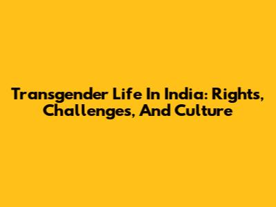 Transgender Life In India: Rights, Challenges, And Culture