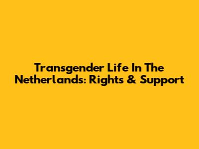 Transgender Life In The Netherlands: Rights & Support