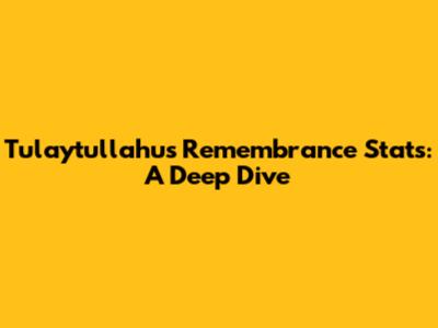 Tulaytullahu's Remembrance Stats: A Deep Dive