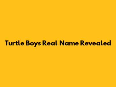 Turtle Boy's Real Name Revealed