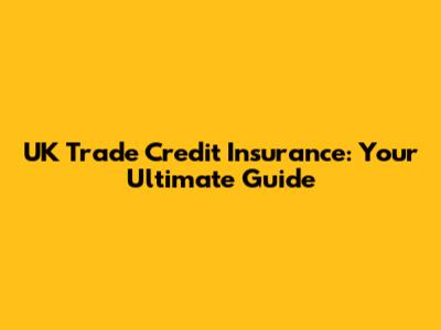 UK Trade Credit Insurance: Your Ultimate Guide