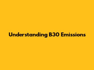 Understanding B30 Emissions