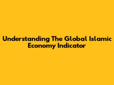 Understanding The Global Islamic Economy Indicator