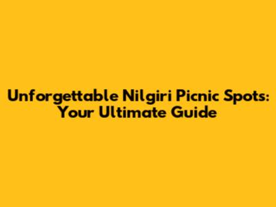 Unforgettable Nilgiri Picnic Spots: Your Ultimate Guide