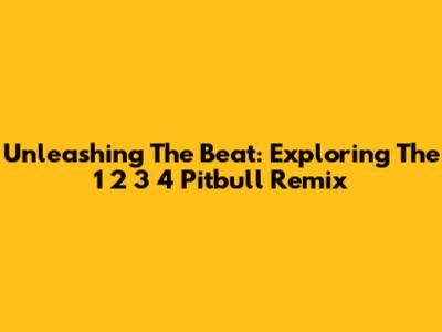 Unleashing The Beat: Exploring The 1 2 3 4 Pitbull Remix