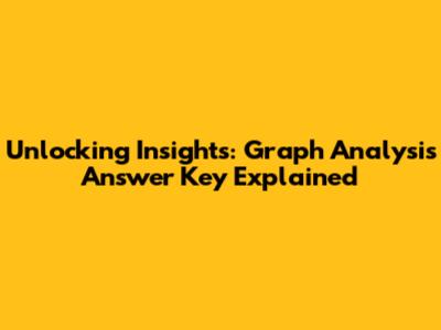 Unlocking Insights: Graph Analysis Answer Key Explained