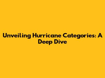 Unveiling Hurricane Categories: A Deep Dive