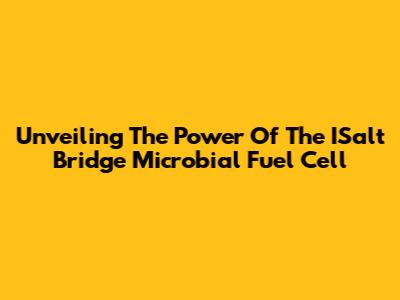 Unveiling The Power Of The ISalt Bridge Microbial Fuel Cell