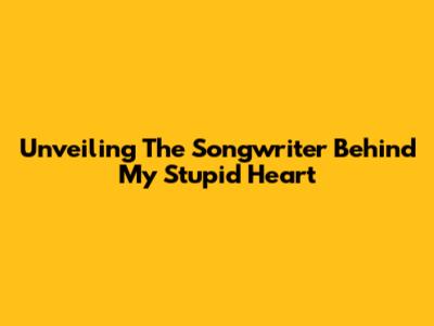 Unveiling The Songwriter Behind 'My Stupid Heart'