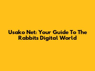 Usako Net: Your Guide To The Rabbit's Digital World