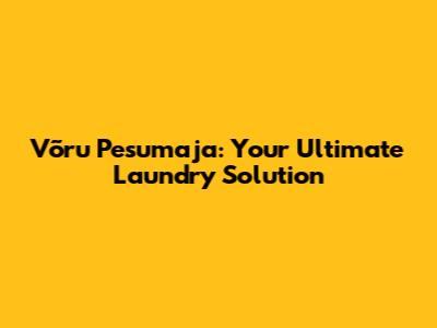 Võru Pesumaja: Your Ultimate Laundry Solution