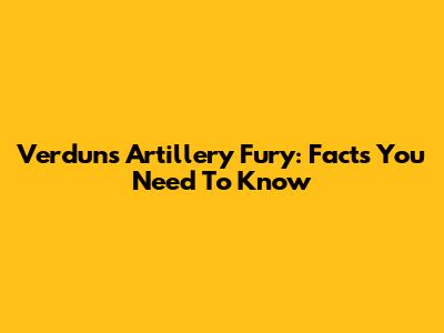 Verdun's Artillery Fury: Facts You Need To Know