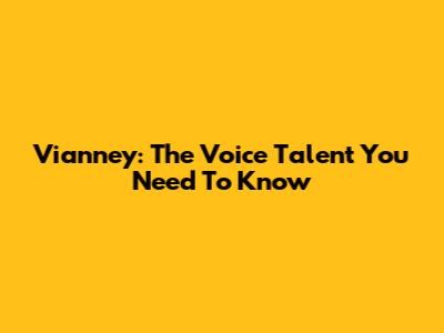 Vianney: The Voice Talent You Need To Know