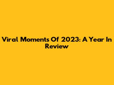 Viral Moments Of 2023: A Year In Review