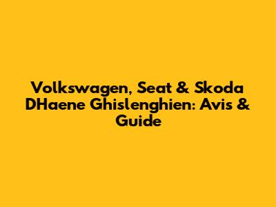 Volkswagen, Seat & Skoda D'Haene Ghislenghien: Avis & Guide