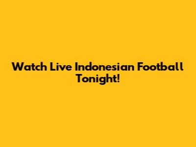 Watch Live Indonesian Football Tonight!