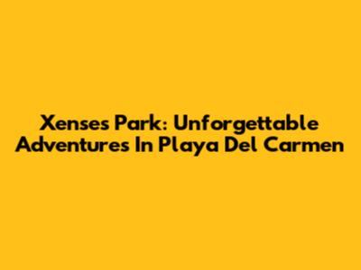 Xenses Park: Unforgettable Adventures In Playa Del Carmen