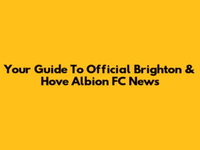 Your Guide To Official Brighton & Hove Albion FC News